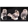 Image 1 : Lalique Bird Figurines, 2 Owls & a Sparrow
