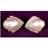 Image 1 : Mabe Pearl, Diamond, 14K Yellow Gold Earrings