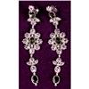 Image 1 : Tourmaline, Diamond, 18K White Gold Drop Earrings