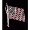 Image 1 : Diamond, Ruby, 18K White Gold American Flag Pin/Pendant