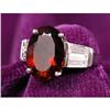 Image 1 : Lady's Diamond & Garnet Platinum Ring