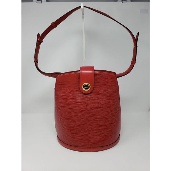 Louis Vuitton Red Epi Leather Cluny Bucket Bag