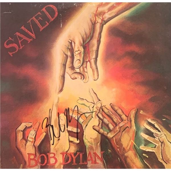 Signed Bob Dylan Saved Album Cover