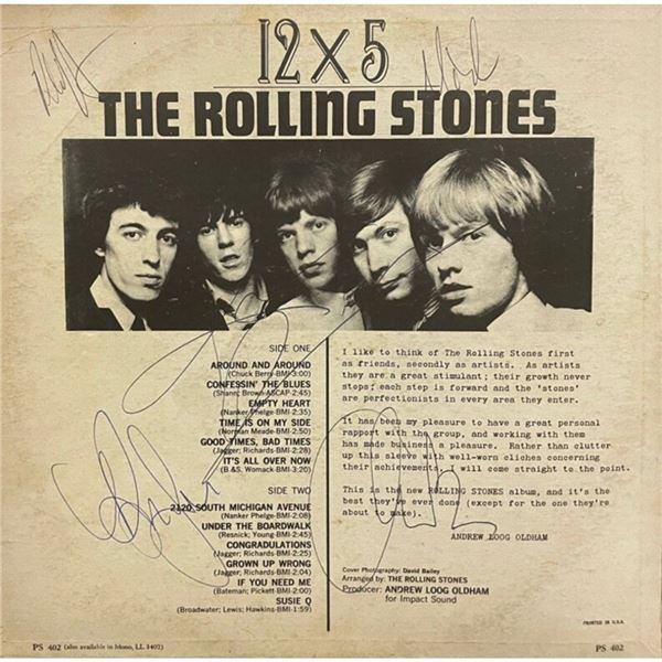 VERY RARE Signed The Rolling Stones 12x5 Album Cover