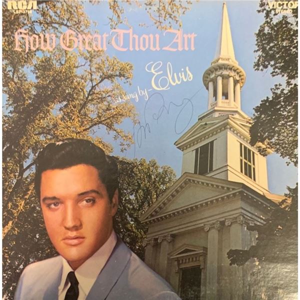 Signed Elvis Presely How Great Thou Art Album Cover