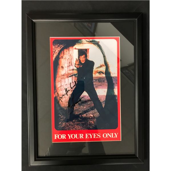 ROGER MOORE SIGNED AND FRAMED 8 X 10 (RA COA)