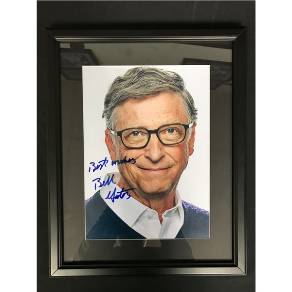 BILL GATES SIGNED AND FRMED 8 X 10 (RA COA)