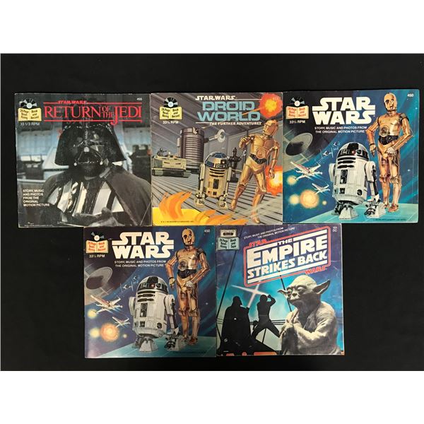 VINTAGE STAR WARS STORY BOOK AND RECORDS LOT