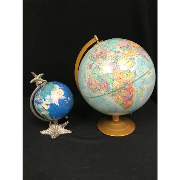 LOT OF 2 WORLD GLOBES