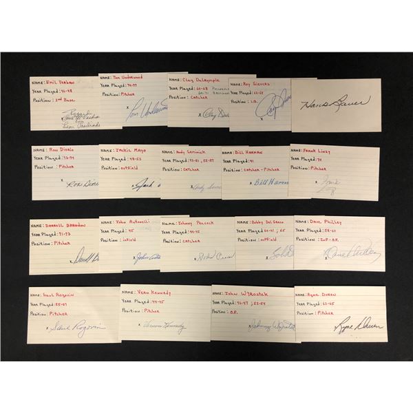 VARIOUS AUTOGRAPHED INDEX CARDS LOT