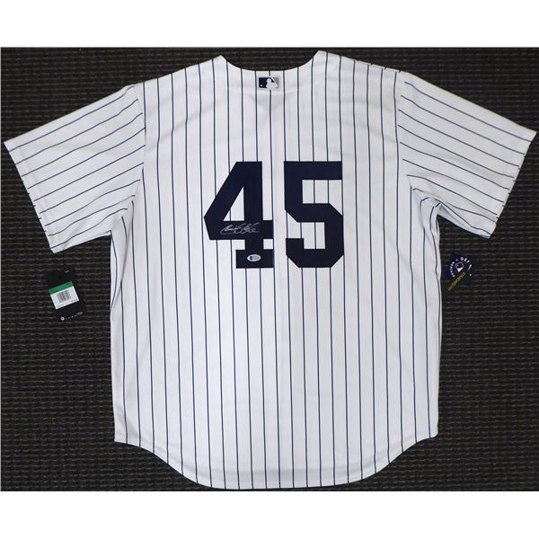 GERRIT COLE SIGNED NY YANKEES BASEBALL JERSEY (BECKETT COA)