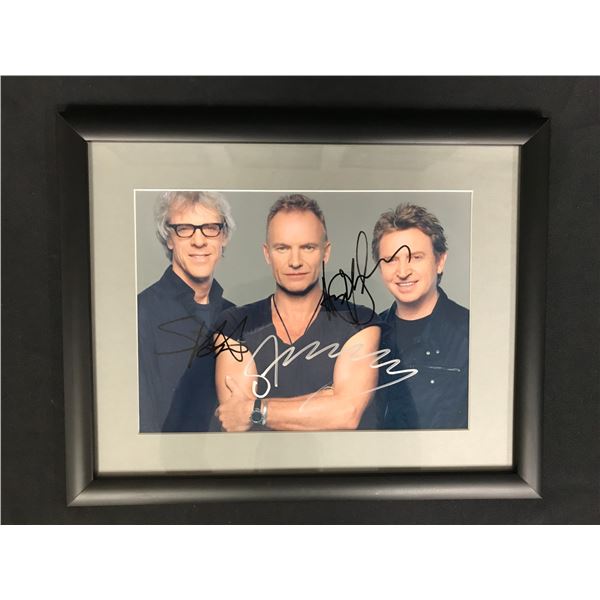 THE POLICE BAND SIGNED AND FRAMED 8 X 10 (RA COA)