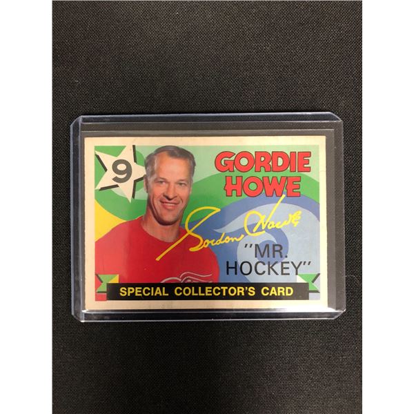 1971-72 OPC GORDIE HOWE SPECIAL COLLECTORS CARD