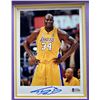 Image 2 : SHAQUILLE ONEAL  SIGNED AND CUSTOM FRAMED 8 X 10 (BECKETT COA)
