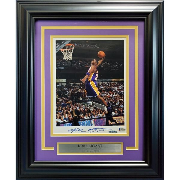 KOBE BRYANT  SIGNED AND CUSTOM FRAMED 8 X 10 (BECKETT/UD COA)