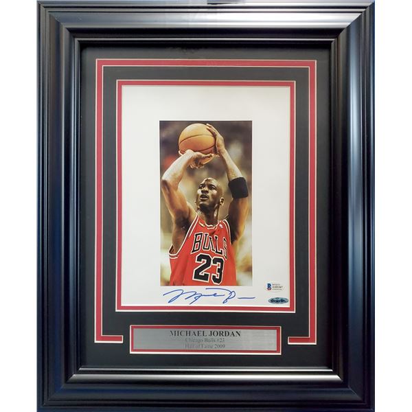 MICHAEL JORDAN  SIGNED AND CUSTOM FRAMED 8 X 10 (BECKETT/UD COA)