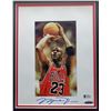 Image 2 : MICHAEL JORDAN  SIGNED AND CUSTOM FRAMED 8 X 10 (BECKETT/UD COA)