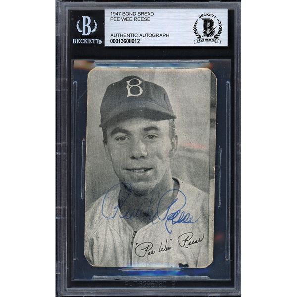 1947 BOND BREAD PEE WEE REESE AUTHENTIC AUTO (BECKETT)