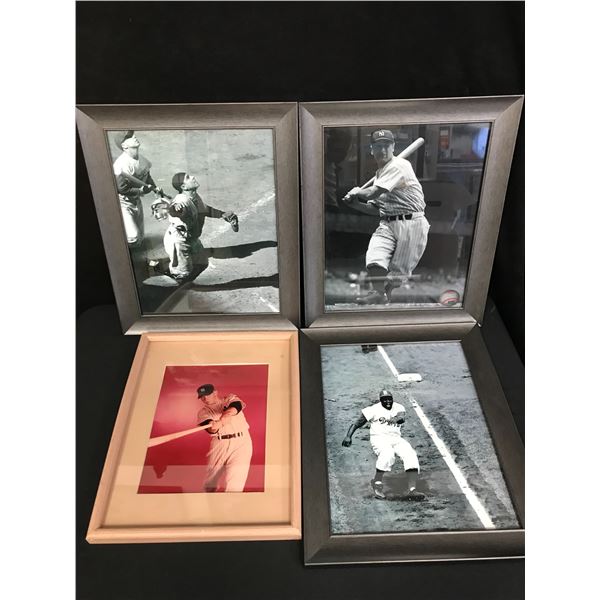 VINTAGE FRAMED BASEBALL PHOTOS LOT