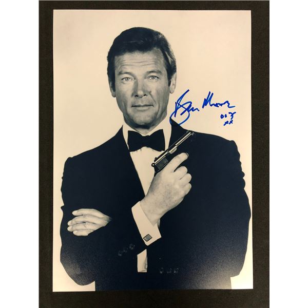 ROGER MOORE SIGNED JAMES BOND 8 X 10 (RA COA)