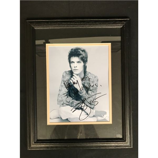 DAVID BOWIE SIGNED AND FRAMED 8 X 10 (RA COA)