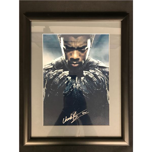 CHADWICK BOSEMAN SIGNED AND FRAMED BLACK PANTHER 8 X 10 (RA COA)