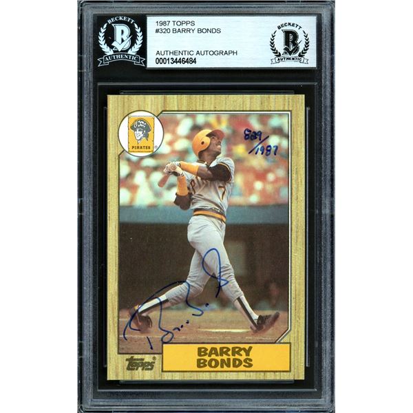 LTD. EDITION 1987 TOPPS BARRY BONDS SIGNED ROOKIE CARD (BECKETT AUTHENTIC)