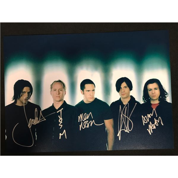 NINE INCH NAILS BAND SIGNED 8 X 10 (A COA)