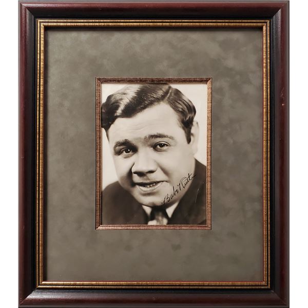 BABE RUTH SIGNED AND CUSTOM FRAMED 8 X 10 (PSA LOA)