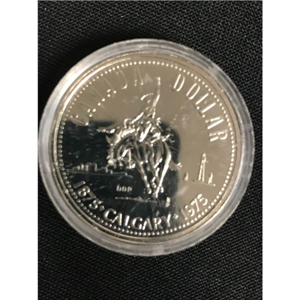 1975  CANADIAN SILVER DOLLAR {MADE OF SILVER NOT NICKEL} UNCIRCULATED