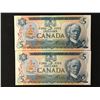 Image 1 : 2  UNCIRCULATED CANADIAN  1979  $5.00 SIGNATURES CROW/BOUEY