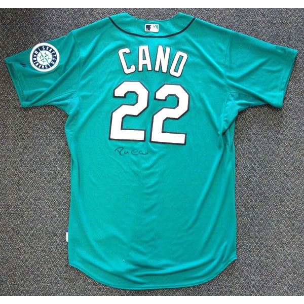 ROBINSON CANO SIGNED SEATTLE MARINERS MAJESTIC BASEBALL JERSEY (BECKETT COA)