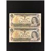 Image 2 : 1973 CANADIAN SEQUENTAL AND UNCUT ONE DOLLAR BILLS LOT