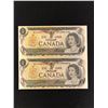 Image 3 : 1973 CANADIAN SEQUENTAL AND UNCUT ONE DOLLAR BILLS LOT