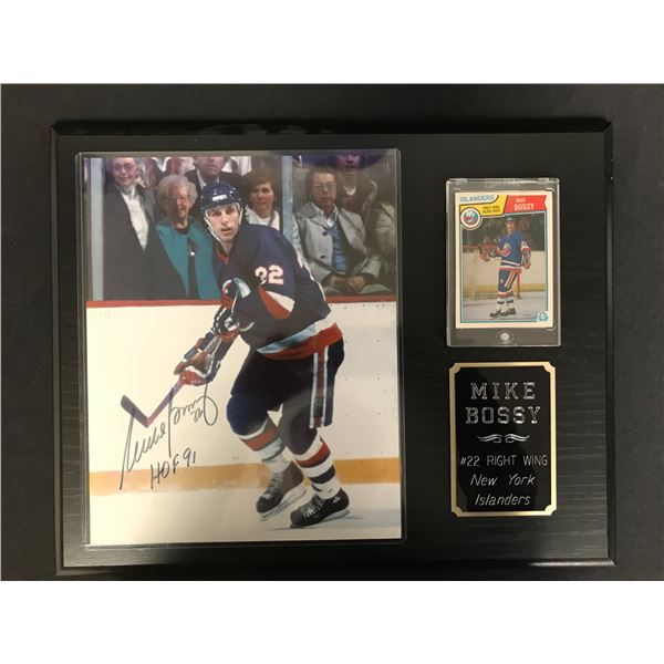 MIKE BOSSY SIGNED 8X10 PHOTO FRAMED DISPLAY w/ OPC ROOKIE CARD