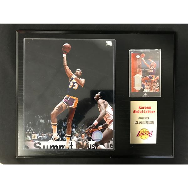 KAREEM ABDUL-JABBAR 8X10 PHOTO FRAMED DISPLAY w/ UD BASKETBALL CARD