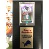 Image 2 : BARRY SANDERS 8X10 PHOTO FRAMED DISPLAY w/ UD FOOTBALL CARD