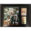 Image 1 : JOE NAMATH 8X10 PHOTO FRAMED DISPLAY w/ UD FOOTBALL CARD