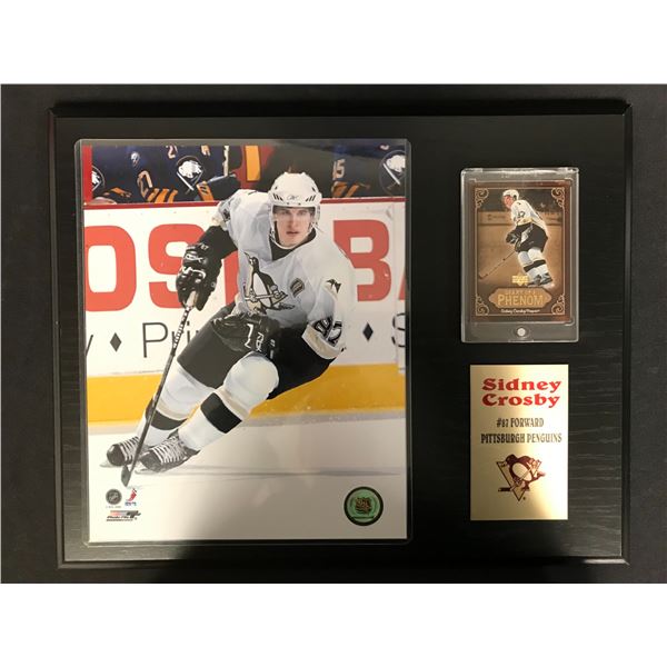 SIDNEY CROSBY 16 X 20 DISPLAY WITH SPORTS CARDS