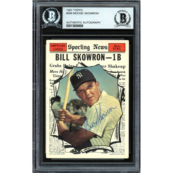 1961 TOPPS #568 MOOSE SKOWRON AUTHENTIC AUTOGRAPH (BECKETT AUTHENTIC)