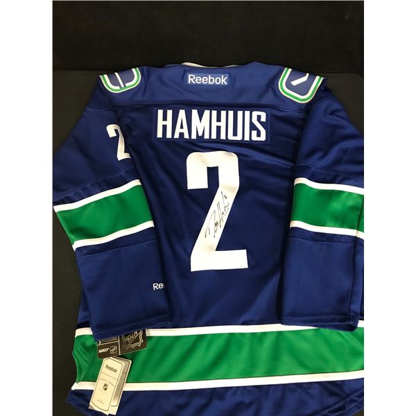 DAN HAMHUIS SIGNED CANUCKS JERSEY DGL COA