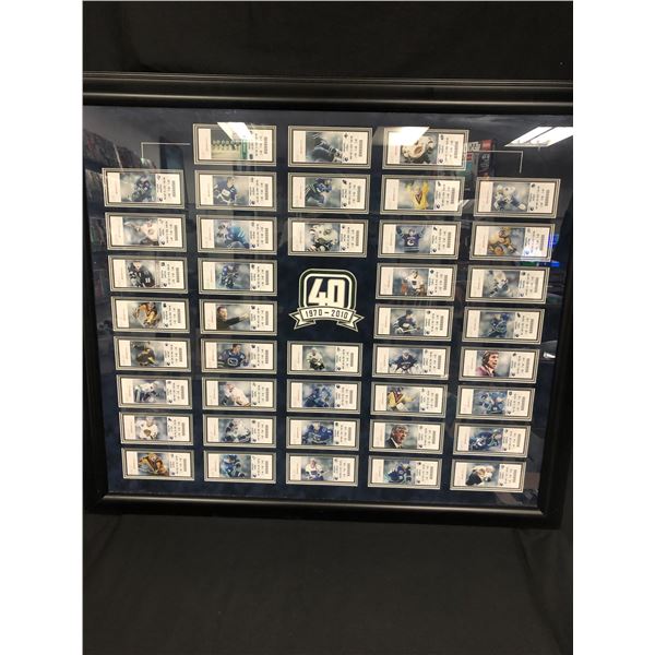 VANCOUVER CANUCKS 40 YEARS SEASON TICKET CUSTOM DISPLAY ( ALL TICKETS ARE ROW SEAT AND SECTION 40)