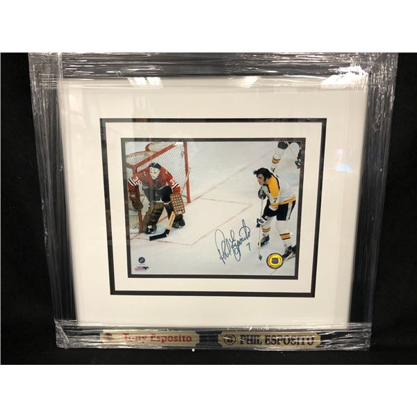 PHIL ESPOSITO SIGNED AND CUSTOM FRAMED 8 X 10 (PASTIME COA)