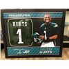 Image 1 : JALEN HURTS SIGNED 49ERS CUSTOM FRAMED JERSEY (SPORTS CARD EDITION) JSA COA