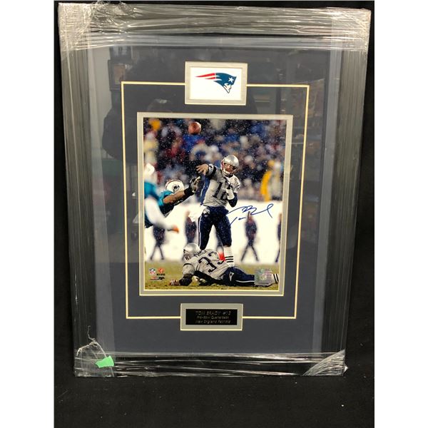 TOM BRADY SIGNED AND CUSTOM FRAMED 8 X 10 WITH COA