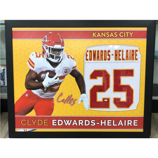 CLYDE EDWARDS HELAIRE SIGNED 49ERS CUSTOM FRAMED JERSEY (SPORTS CARD EDITION) JSA COA