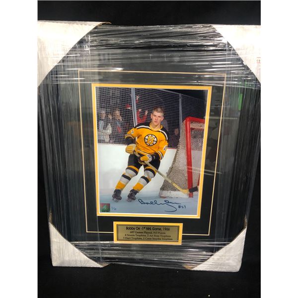 LTD. EDITION BOBBY ORR SIGNED ROOKIE 8 X 10 CUSTOM FRAMED 6/44 (GNR COA)