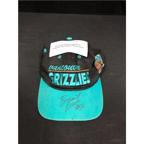 BRYANT  BIG COUNTRY  REEVES SIGNED VANCOUVER GRIZZLIES BALL CAP