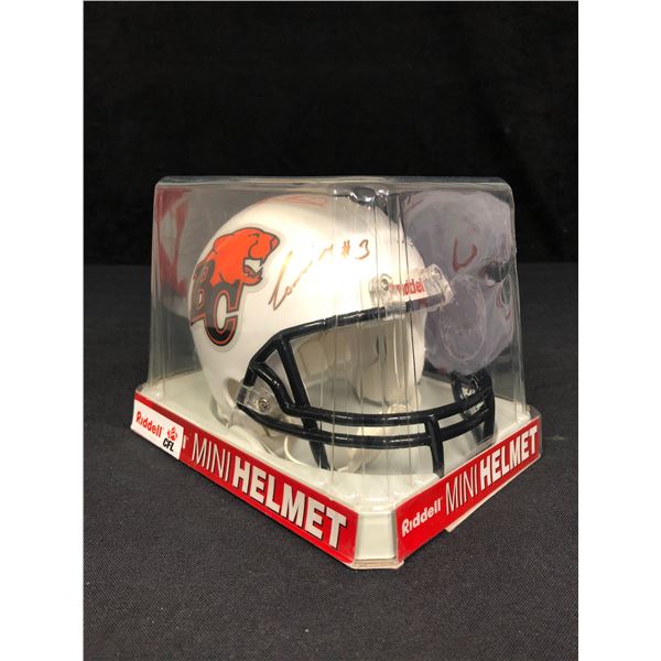 BC LIONS TEAM SIGNED MINI HELMET w/ GEROY SIMON, TRAVIS LULAY, SHAWN GORE, DANTE MARSH + MORE...