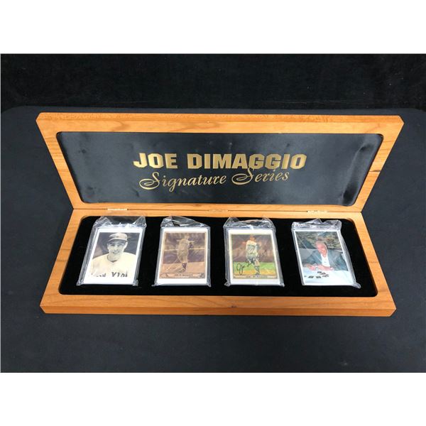 Joe DiMaggio Yankees Autographed Signature Series Porcelain 4 Card Set w/ Box & COA